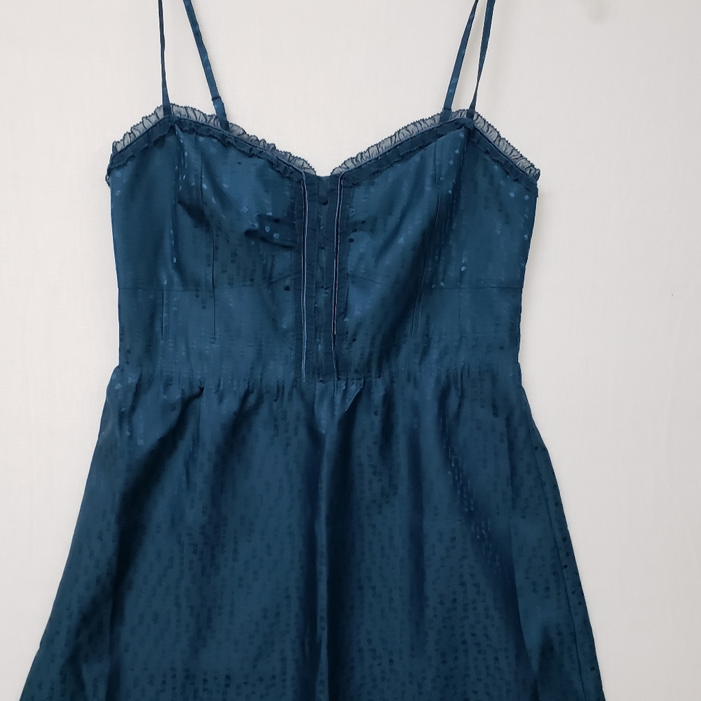 American Eagle Outfitters Sz 4 Emerald Green Dress New Thin Strap Pinup Coquette - Picture 6 of 6